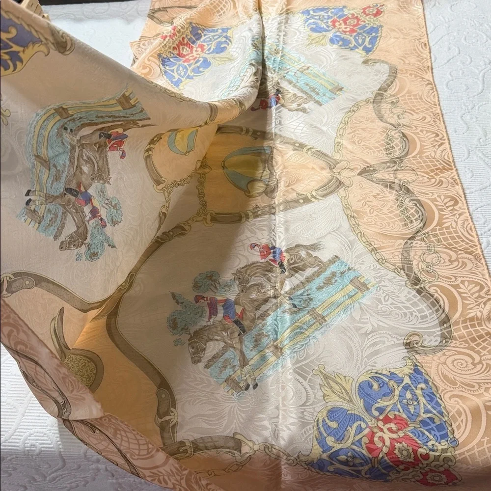 Equestrian Print Silk Scarf